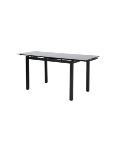 Set pranzo bellahome "minorca" nero con tavolo estensibile in vetro 4 sedute